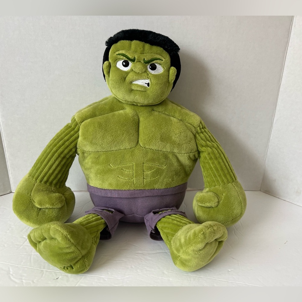 Marvel Green Plush Incredible Hulk Stuffed Superhero with Purple Shorts